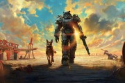 辐射4周年纪念版 动力装甲 狗 红火箭 废土 末世 夕阳